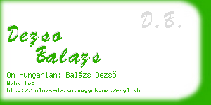 dezso balazs business card