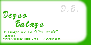 dezso balazs business card